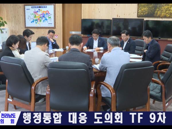 행정통합 대응 도의회 TF 9차 회의